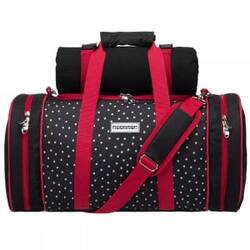 Anndora Picnic køletaske inkl. tæppe og service til 4 personer - Sort med prikker