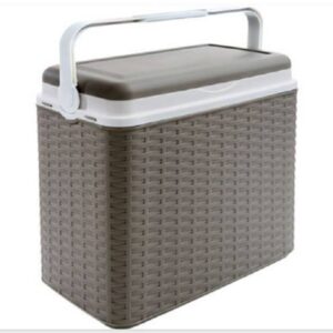 Køletaske 24L plast grå m. grønt låg