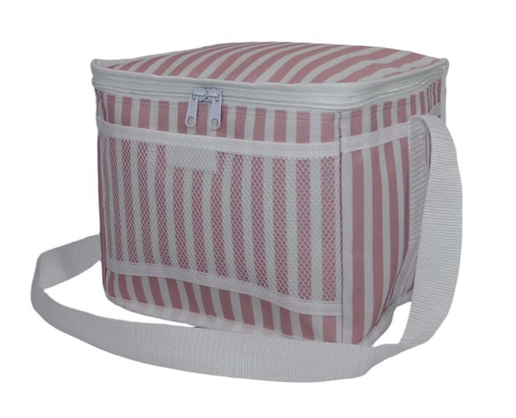 Conzept Køletaske lys rød striber H27 cm. 10L