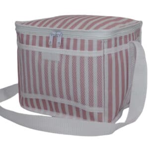 Conzept Køletaske lys rød striber H27 cm. 10L